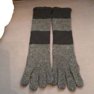 NWOT Michael Stars black & gray striped gloves